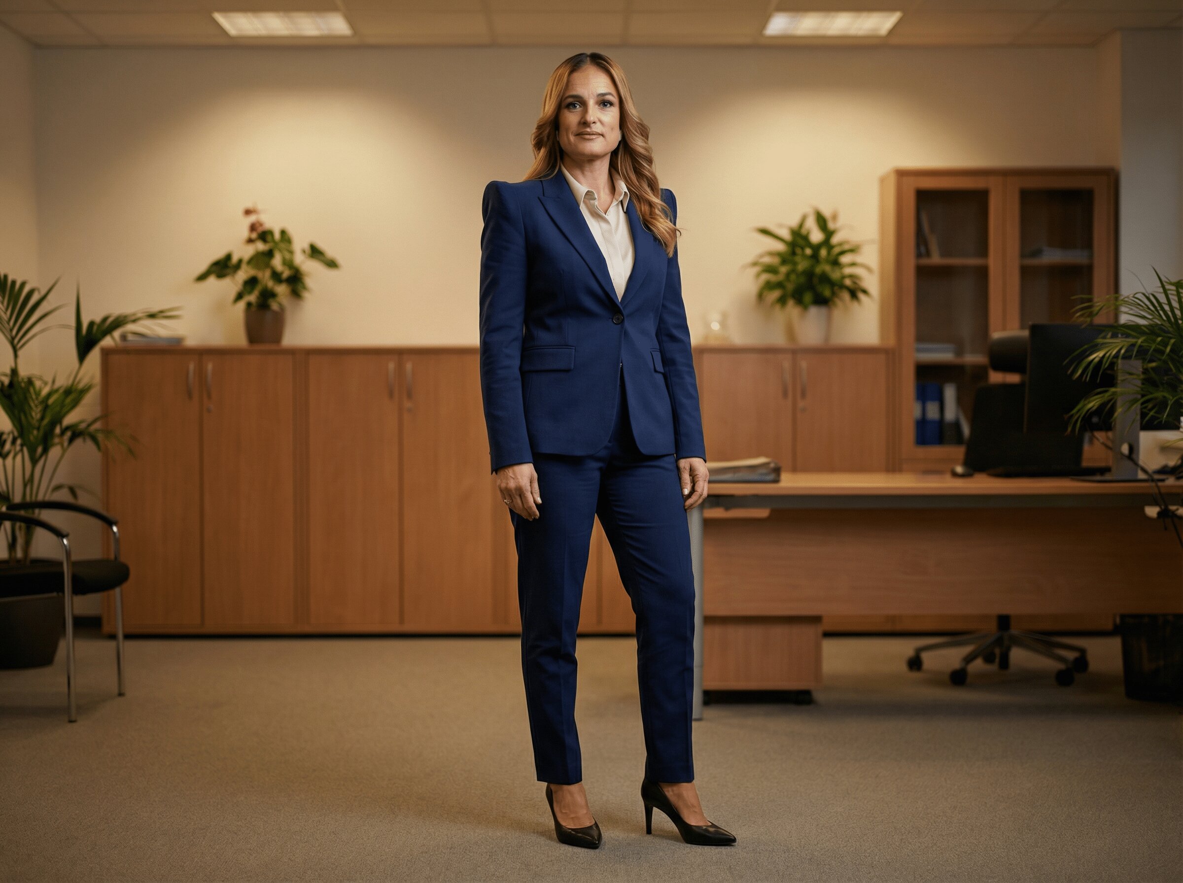 Marinblå Kostym Regular