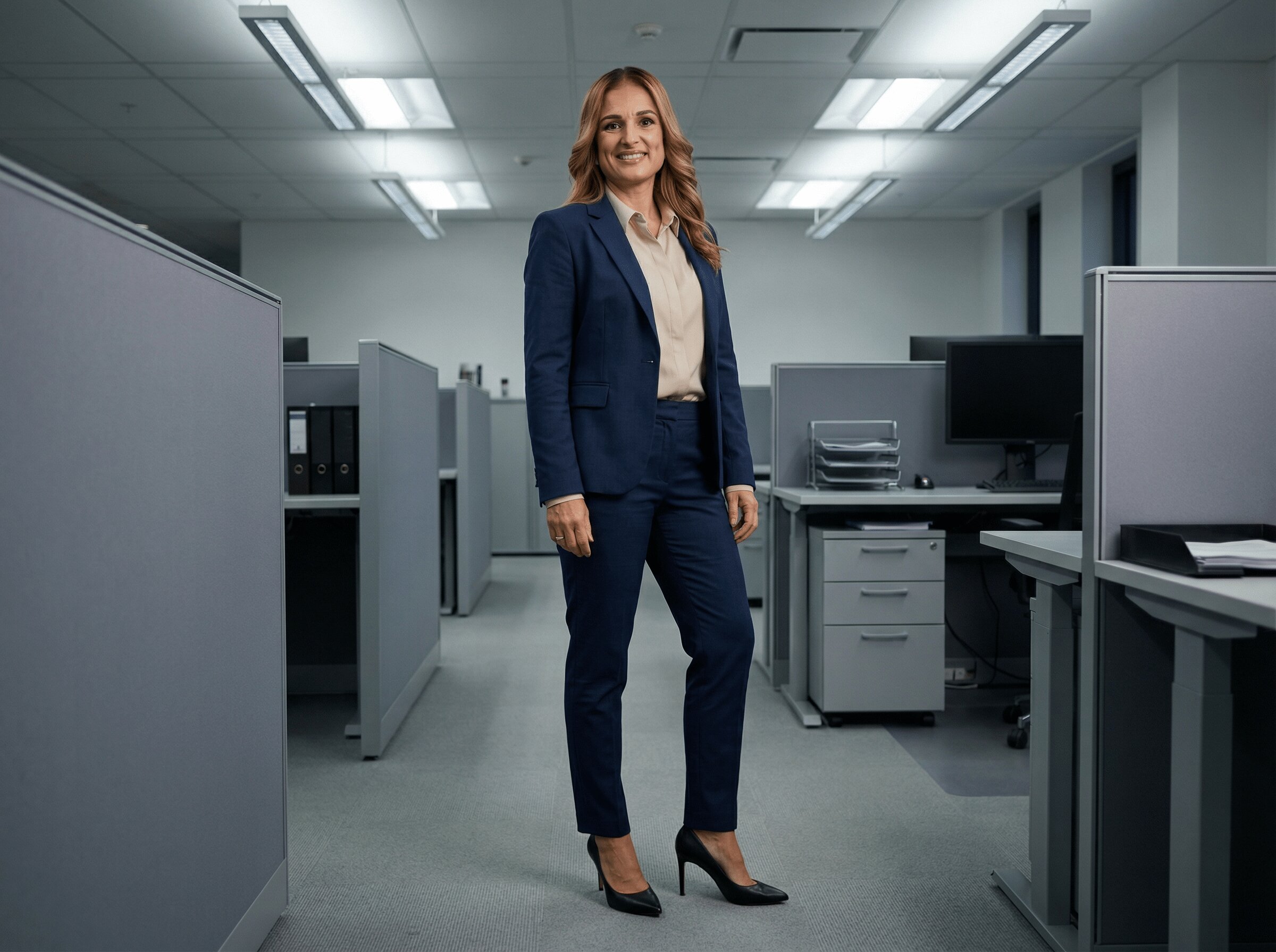 Blå Slim Fit Kostym